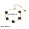 Pulseira de Trevo de Cinco Folhas Dopamina Dupla Face Versão Alta Transfronteiriça Luxo Leve Simples Senso Avançado 18k Não Desbota Cor Joga
