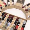 [Caja de regalo de cuatro pares] calcetines de lana cálidos versátiles de media caña para otoño e invierno del mismo estilo para hombre y mujer, pareja a rayas clásicos