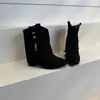 Botas Western Apiladas con Flecos, Punta Fina, Botas de Moda Versátiles para Otoño e Invierno, Botas Vaqueras, 2026, Aumento Interno de Altura de 9 cm, Estilo Nuevo Retro
