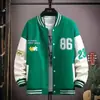 Jaqueta baseball estilo americano para homens, primavera e outono, marca da moda, estilosa e descolada, casaco estilo high street de Hong Kong, jaqueta casual estilo universitário jovem