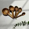 Juego de Cucharas Medidoras de Madera de Acacia Báscula de Cocina para Hornear Cuchara Medidora en Gramos Madera Maciza Cuchara para Leche en Polvo Café Cuchara Medidora en Gramos