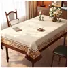 Toalha de Mesa Estilo Americano Impermeável à Prova de Óleo Sem Lavagem Anti-Escaldante PVC Base de Mesa Leve Luxo Sensação de Alto Padrão Protetor de Mesa de Centro
