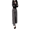 24702 Da Ai Mei Yi Yuan Moda Nueva Otoño 2026 Camiseta Básica Sencilla de Manga Larga con Cuello en V Pantalones de Pierna Ancha de Cintura Alta para Mujer