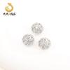 Bolas de circonita con microincrustaciones de oro de 14 quilates que conservan el color, accesorios de cuentas sueltas, cuentas espaciadoras para bricolaje, pulseras, accesorios de material de joyería, bolas huecas