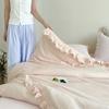 Estilo Casual Funda de Cama de Algodón Doble Cara Super Suave con Encaje de Hongo Juego de Tres o Cuatro Piezas Funda de Edredón de Gasa Arrugada Funda de Almohada Ropa de Cama