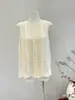 Camisa Sem Manga de Seda para Mulheres 2026 Primavera/Verão Novo Estilo Cor Sólida para o Trabalho Renda Crepe 100% Seda de Amora Top