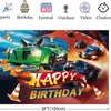Tecido de Fundo para Aniversário Hot Wheels Suprimentos de Decoração para Festa de Aniversário Carro de Corrida Desenho Animado Hot Wheels Faixa de Aniversário para Fotos