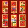 Envelope vermelho de Ano Novo criativo e divertido, novas palavras de bênção, ano do dragão, saco da sorte, envelope vermelho de desenho animado infantil, atacado