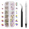 Broca para uñas transfronteriza de Amazon, nueva, de 12 rejillas, con base plana y diamantes de imitación, ideal para decorar uñas.