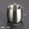 Acero Inoxidable 304 Viejo Retro Accesible Lujo Dorado Taza de Agua Taza Pequeña de Vino Taza Pequeña de Té Taza de Cerveza Aislada de Doble Capa Taza de Boca