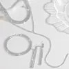 Colar Europeu e Americano Novo Estilo Full Diamond Multicamadas Joia Transfronteiriça Moda Simples Colar Longo com Franjas Colar Feminino