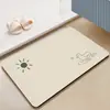 Tapetes Simples para Chão de Banheiro Coreanos, Tapetes Absorventes para Chão de Banheiro, Tapetes de Chão de Lama Diatomácea Coloridos de Desenho Animado, Tapetes para Porta de Entrada, Personalizados