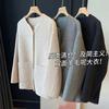 Ropa Exterior de Lana Simple Doble Cara Fuera de Temporada Elegante Top Corto de Abrigo Nuevo de Invierno para Mujer S0702Y