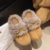 Zapatillas de Plataforma Retro con Lazo de Mariposa de Terciopelo para Mujer 2026 Invierno Nuevas Botas de Nieve Sin Cordones Perezosas Zapatos de Algodón con Pelo