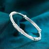 Nueva Pulsera de Plata Esterlina 925 Chapada en Cobre de Mariposa Flor de Venta Caliente Pulsera de Pavo Real para Damas Pulsera de Plata Maciza al Por Mayor