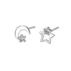 Brincos Assimétricos de Zircônia Estrela e Lua para Mulheres, Design de Nicho, Brincos de Luxo, Versátil, Personalizado, Brincos Compactos
