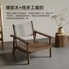 Sillón Individual Retro Nórdico, Sofá de Madera Maciza para Hotel, Casa de Huéspedes, Balcón de Ocio, Recepción de Sala de Estar, Sillón de Ocio