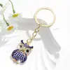 Moda Europea y Americana Llavero de Coche de Búho Incrustado de Diamantes Colgante para Bolso de Mujer Cadena de Anillo Llavero Decoración de Lujo Ligero