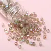 Cuentas de arroz de vidrio de calidad nacional de 4 mm, cuentas de doble punta Aurora de dos colores, hechas a mano, accesorios para pulseras de cuentas DIY