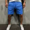 Pantalones Deportivos Transfronterizos Estilo Europeo y Americano para Hombre Lisos para Correr y Entrenamiento Color Sólido Exportación Pantalones de Cinco Puntos