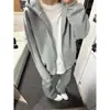 Sudadera con capucha y cremallera estilo americano para primavera y otoño, retro, moderna, adecuada para parejas, corte holgado, efecto adelgazante, cubre el cuerpo, estilo callejero, casual