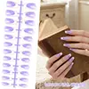 24 Piezas de Uñas Postizas Estilo Francés Color Blanco Sólido de Longitud Media en Tonos Nude y Rosa, Puntas Completas para Uñas, Ultradelgadas y Aclarantes
