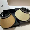 Sombrero Negro con Protección Solar Anti-UV para Mujer 2026 Nuevo Estilo Verano Caucho Negro Parte Superior Hueca Diadema con Pedrería Ala Ancha Sombrero de Sol