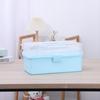 Caja de Almacenamiento de Tres Capas Maleta para Tarjetas Goo Rosa Caja de Herramientas de Arte Mediana Caja de Almacenamiento Caja de Juguetes Caja de Medicamentos para el Hogar