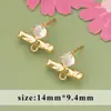 Estilo Ins Transfronterizo Diseño de Nicho Exquisitos Pendientes de Zirconio Hojas Retorcidas Anillo DIY Pendientes Accesorios de Material para Pendientes