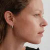 Super Brillantes Zirconia Hueso de Serpiente Ear Cuff Círculos Nudo de Bambú Pendientes Estilo Comercio Exterior de Amazon Cuadrados Simples Atmosféricos Pendientes de Botón Ear Cuffs