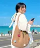 Bolsa de Palha Trançada à Mão Vazada para Mulheres, Estilo Casual Preguiçoso de Verão, Bolsa de Palha de Grande Capacidade, Bolsa de Ombro para Férias na Praia