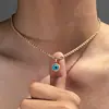 Bestseller transfronterizo: Collar de cuerda retorcida con ojo turco bañado en oro para hombre, diseño de nicho de lujo ligero, cadena de clavícula de alta gama para hombre