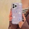 Case para Celular iPhone 17 Japonês e Coreano Flor Roxa Transparente Coelho Adequado para iPhone 17 Mobile Phone Case 16Promax Feminino Apple 11 Silicone Anti-Queda