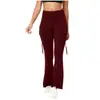 Moda Feminina Europeia e Americana Transfronteiriça Amazon 2026 Calça de Yoga Tendência Cor Sólida Cintura Alta com Bolsos para Mulheres