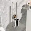 Set de escobilla de baño para el hogar de acero inoxidable con ventosa y mango largo para baño, sin puntos ciegos, cepillo de limpieza montado en la pared