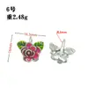 Quema a baja temperatura azul degradado flor mariposa aleación gota de aceite diy llavero accesorios de joyería pendientes colgante material