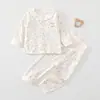 Conjunto de Algodón Puro para Bebés Niños y Niñas, Nuevo Estilo Primavera y Otoño, Clase A para Bebés, Sin Costuras, Conjunto de Top y Pantalones de Otoño, Conjunto de Protección para la Barriguita de Recién Nacidos de Cintura Alta