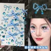 Pegatinas Faciales de Copo de Nieve Plateado, Pegatinas de Árbol de Navidad, Accesorios de Maquillaje Navideño de Diamantes, Atmósfera de Pedrería, Pegatinas Faciales de Diamantes Brillantes para el Rincón del Ojo