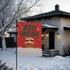 Bandera de jardín de muñeco de nieve navideño transfronterizo, regalo, imitación de lino, bandera de Santa Claus, impresión a doble cara, decoración de patio
