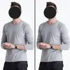 Camiseta de manga larga para hombre, de algodón, con cuello redondo, estilo coreano, holgada, de color liso, para otoño, blanca, para primavera y otoño