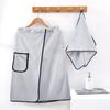 Toalla de Baño de Coral Fleece Cuidadosamente Seleccionada para Hombres, Ponible y Envolvente, Falda de Baño para Adultos, Tallas Grandes, Toalla Envolvente Personalizada Estilo Coreano para Estudiantes, Transfronteriza