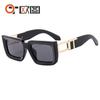 Gafas de sol cuadradas de montura grande a juego de colores decoración de letras OT adecuadas para hombres y mujeres gafas de sol de moda 4388
