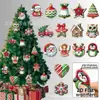 Transfronteiriço Novo Conjunto de 15 Peças de Natal de Madeira com Papai Noel, Boneco de Neve e Renas Decorações para Festa em Casa Enfeites de Pendurar