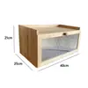 Caixa de Bolo de Madeira Transfronteiriça Caixa de Armazenamento de Pão Caixa de Pão de Bambu com Vidro Transparente Caixa de Armazenamento de Cozinha de Camada Dupla
