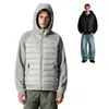 Chaqueta acolchada de plumón de pato blanco al 90% para hombre, de corte holgado, diseño patchwork y capucha; una chaqueta de plumón ligera adecuada para parejas