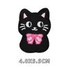 Patche de Tecido Bordado Gatinho Preto Desenho Animado para Jaqueta de Penas Bolsa Patch Autoadesivo Sem Costura Sem Ferro Patch Decorativo DIY