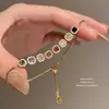 Pulseira Cubo de Açúcar com Zircônia Cor Dopamina, Moda de Luxo Leve Empilhável Versátil Ajustável Retrátil Brilhante Dedo Indicador Anel Joia