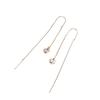 Pendientes de Hilo con Forma de Corazón de Plata de Ley S925 para Mujer, Lujo Ligero, Pendientes Sencillos y de Alta Gama, Estilo Minimalista Dulce y Único, Pendientes Versátiles al por Mayor