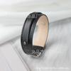 Pulseira dupla de couro sintético 18+8mm com fivela, pulseira de pulso adequada para usar letras, pingentes de óleo gotejado, gadgets, DIY, personalidade, mão