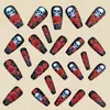 Halloween Parches Europeos y Americanos para Uñas Postizas Longitud Media Uñas Ballet Patrón de Calavera Rosa Roja Parches para Uñas Usables